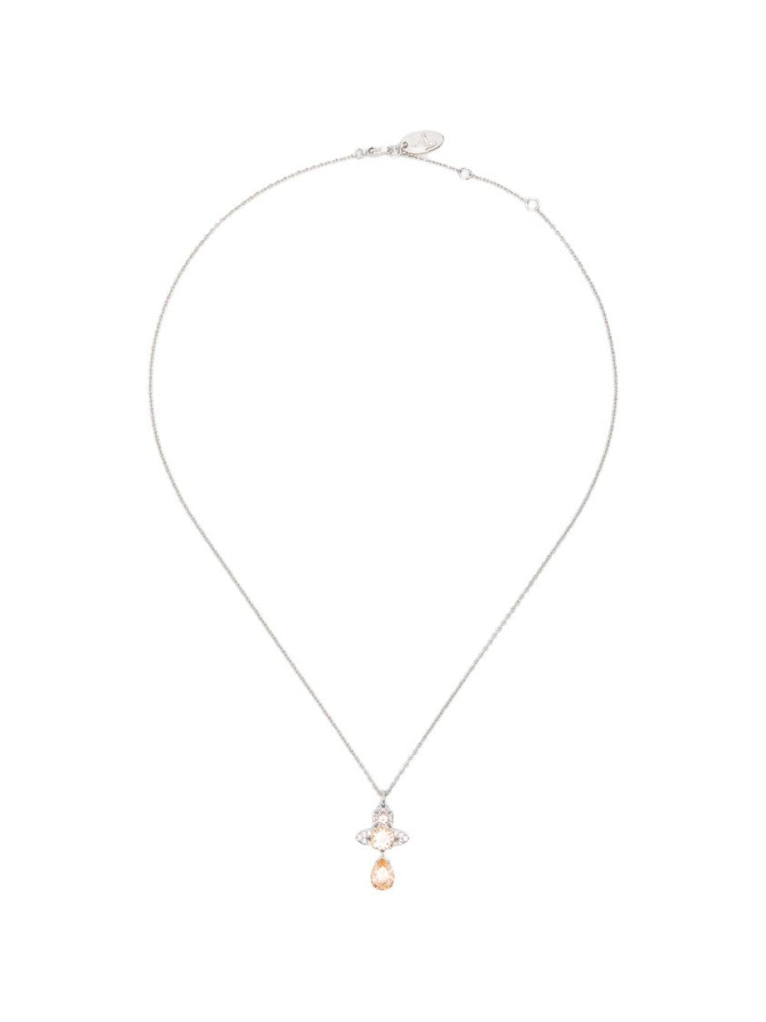 Vivienne Westwood Silver Chain Necklace With Stylized Orb Pendant