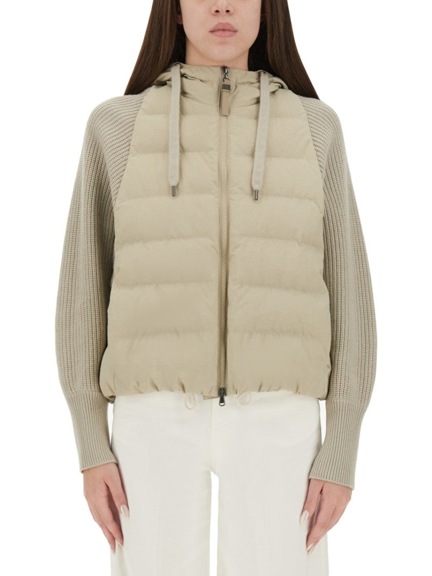Brunello Cucinelli Knitted Sleeves Down Jacket