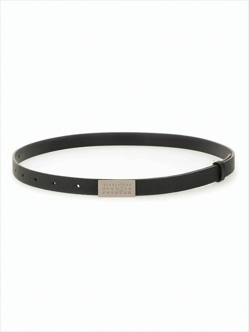 Mm6 By Maison Margiela Minimalist Slim Belt With Rectangular Metal Plaque