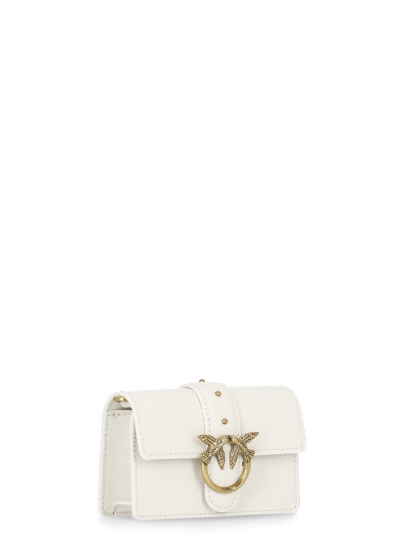 Pinko Ivory Leather Shoulder Bag