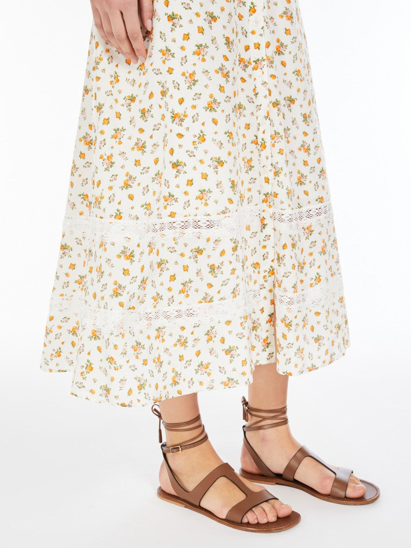 Max Mara Midi Dress With Lace-Trimmed Straps