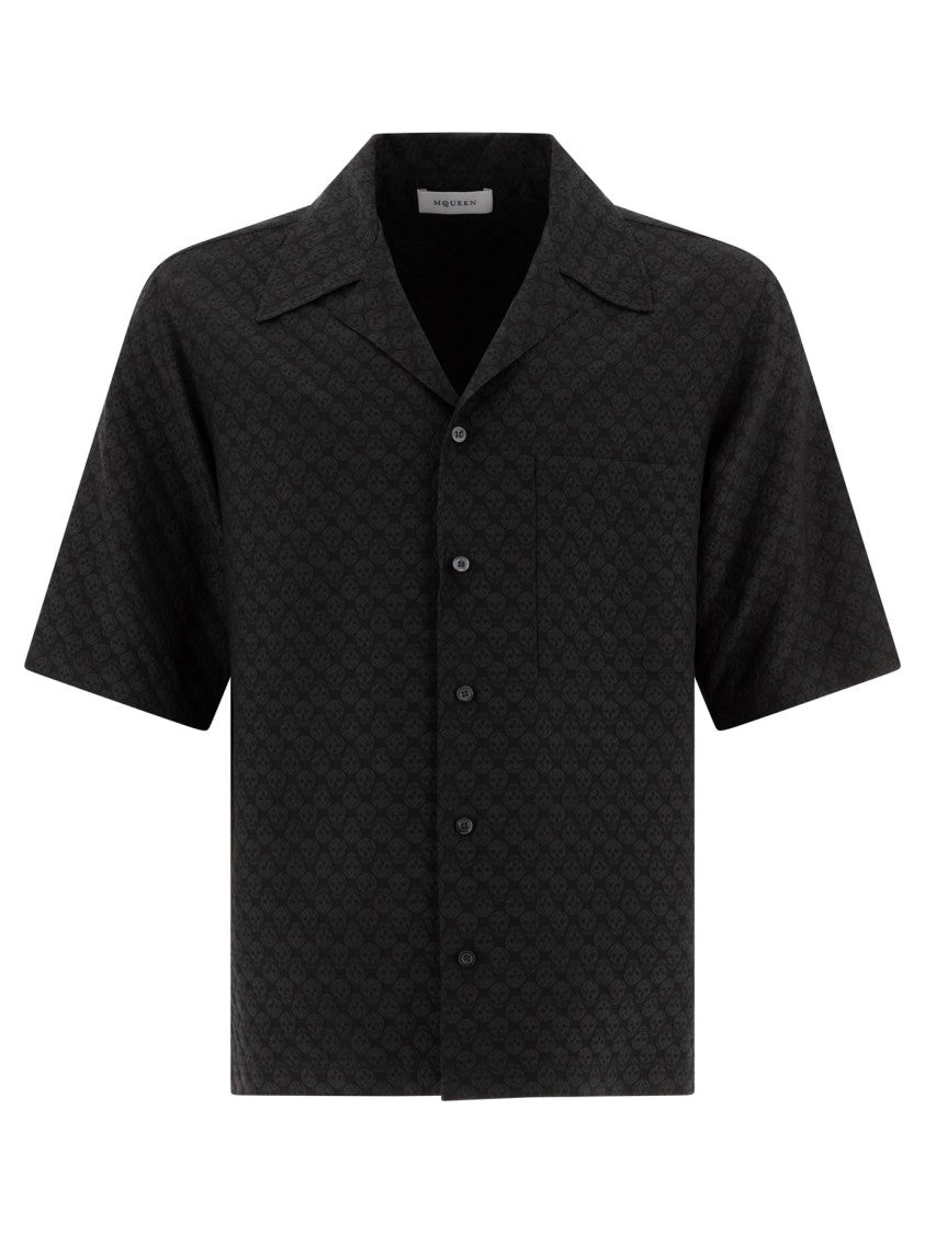 Alexander Mcqueen Viscose Shirt With Subtle Skull Pattern