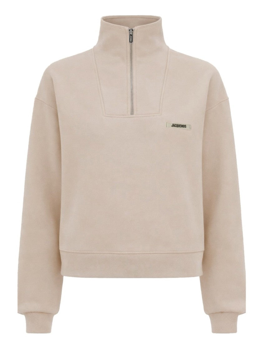 Jacquemus Grosgrain High Turtleneck Zipper Sweatshirt