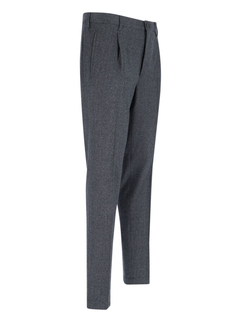Incotex Tailored Grey Virgin Wool Chinos