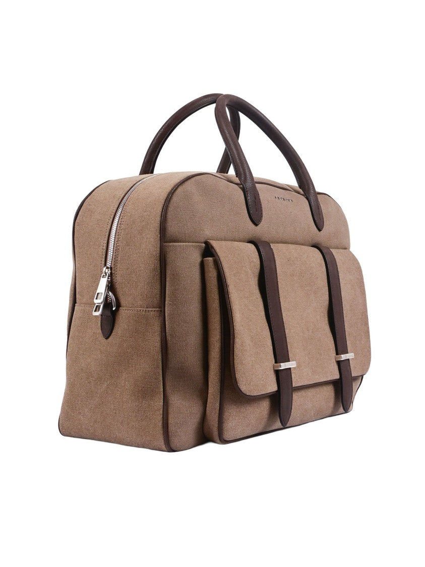 Claudio Orciani Structured Brown Leather Shoulder Bag
