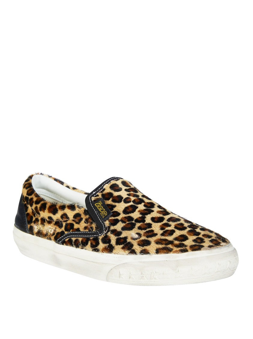 Golden Goose Leopard Print Elastic Side Panels Sneakers