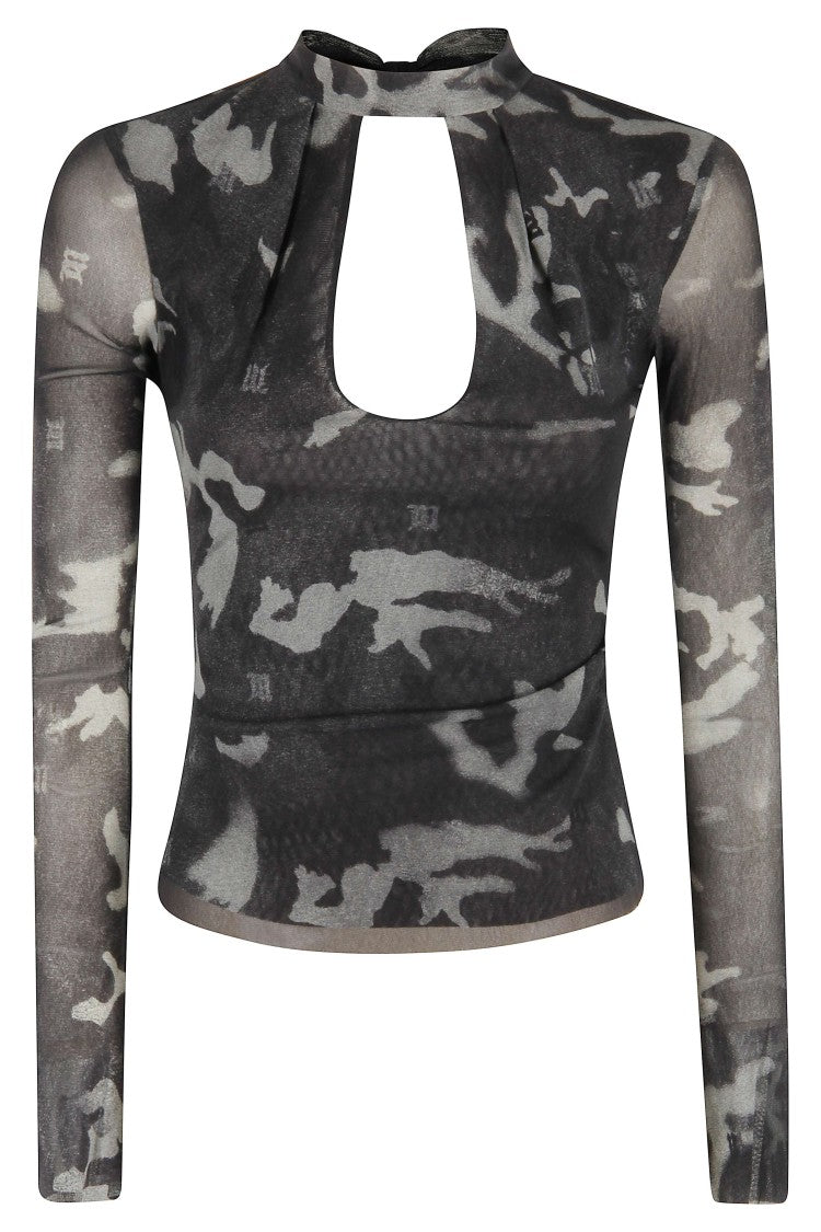 Misbhv Camo Mesh Long-Sleeve Top