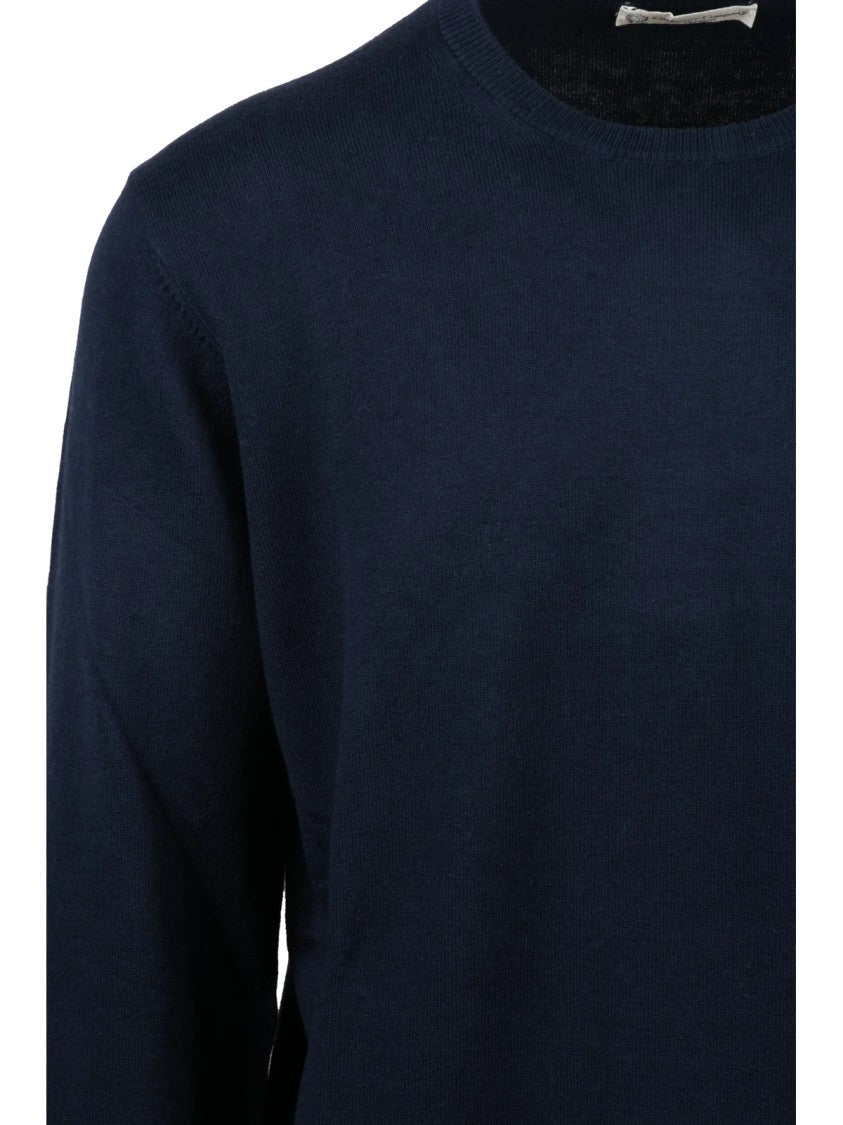 Cashmere Company P. Classic Crewneck Sweater In Navy Blue Cashmere Blend