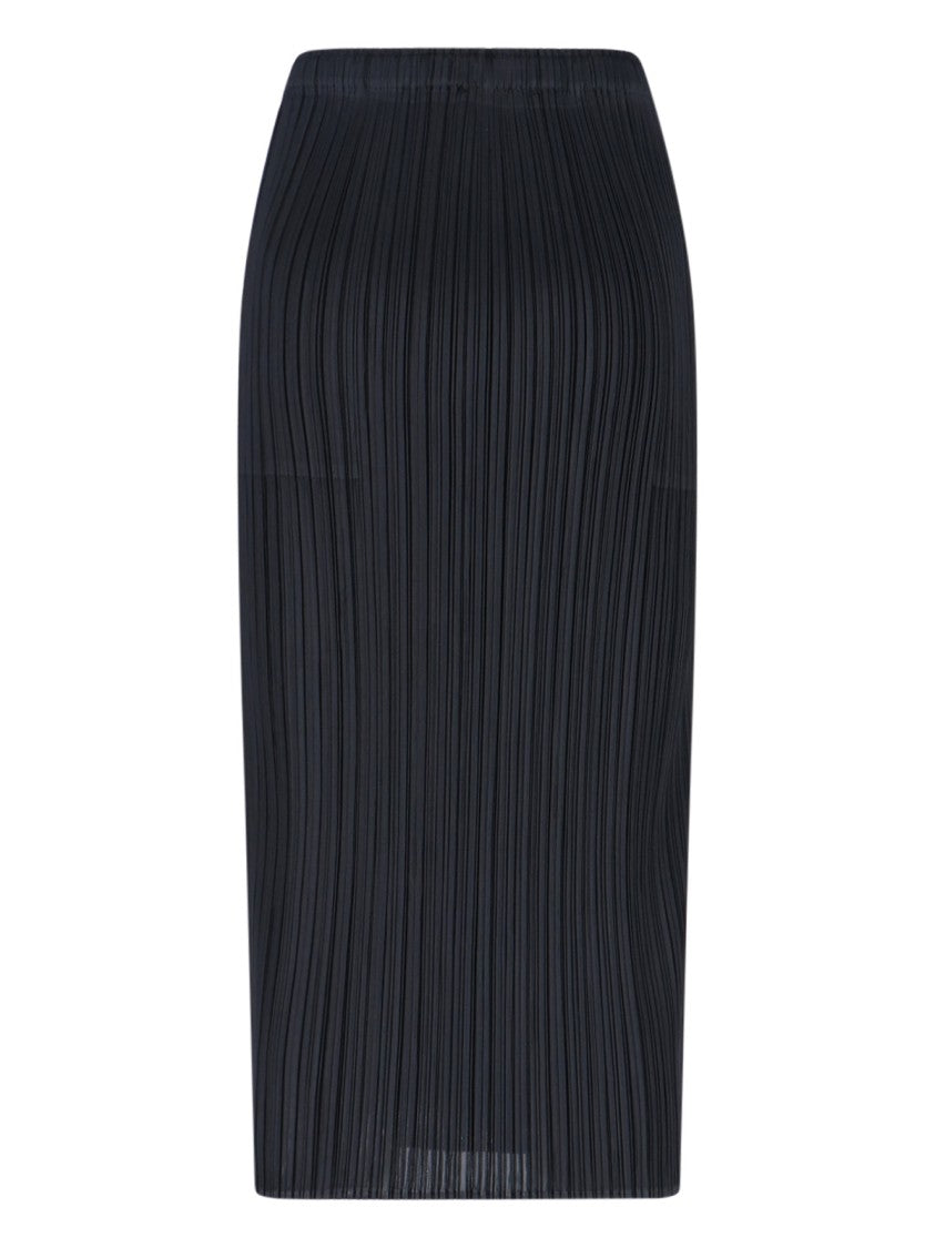 Pleats Please Pleated Black Skirt With Clean Waistband And Flowing Silhouette