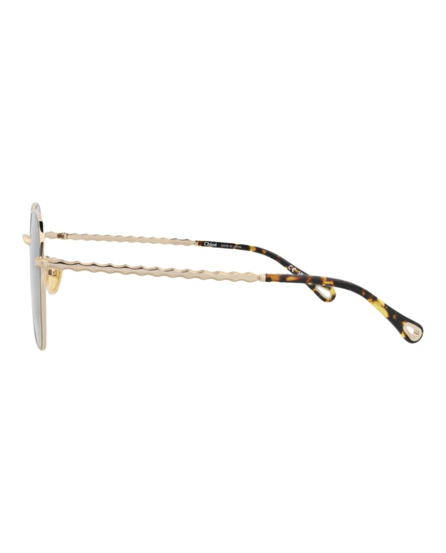 Chloé Square-Frame Metal Sunglasses