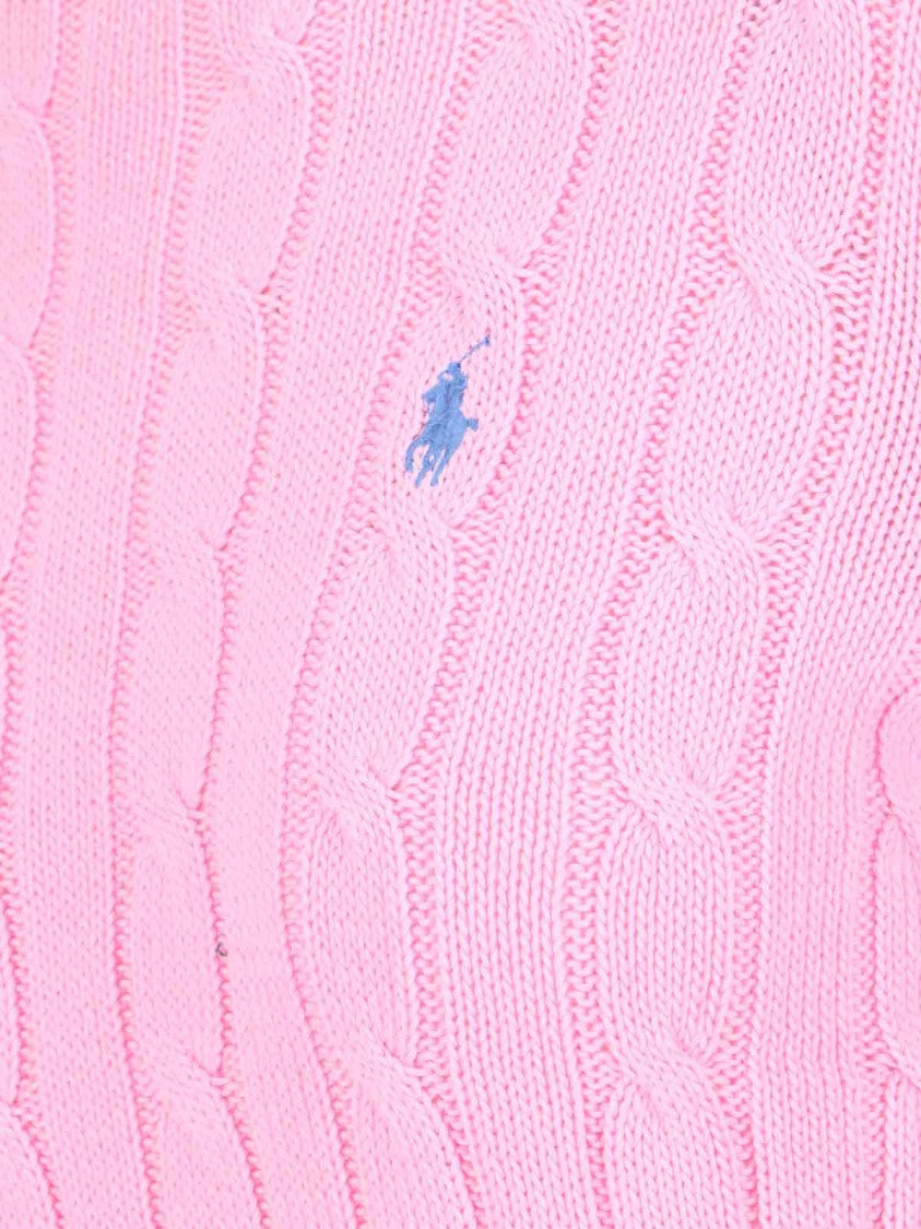 Polo Ralph Lauren Cable-Knit Logo Sweater – Pink