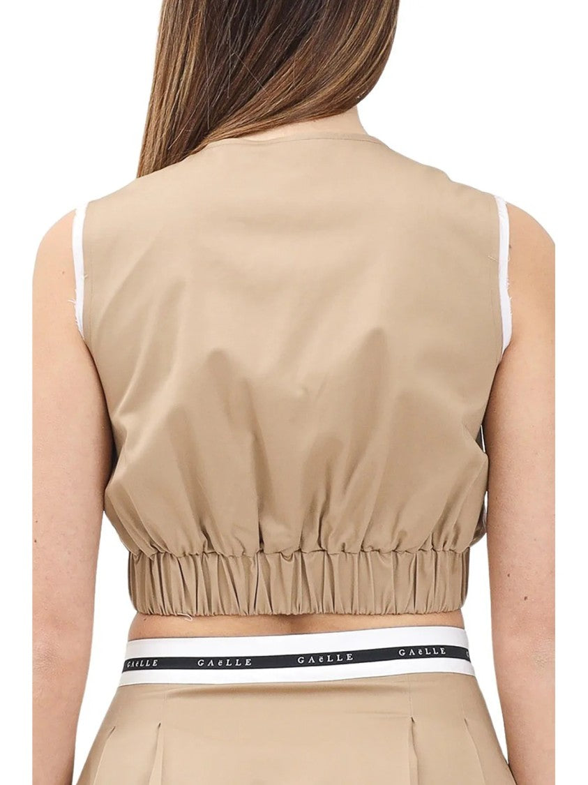 Gaëlle Beige Cotton Elastane Vest