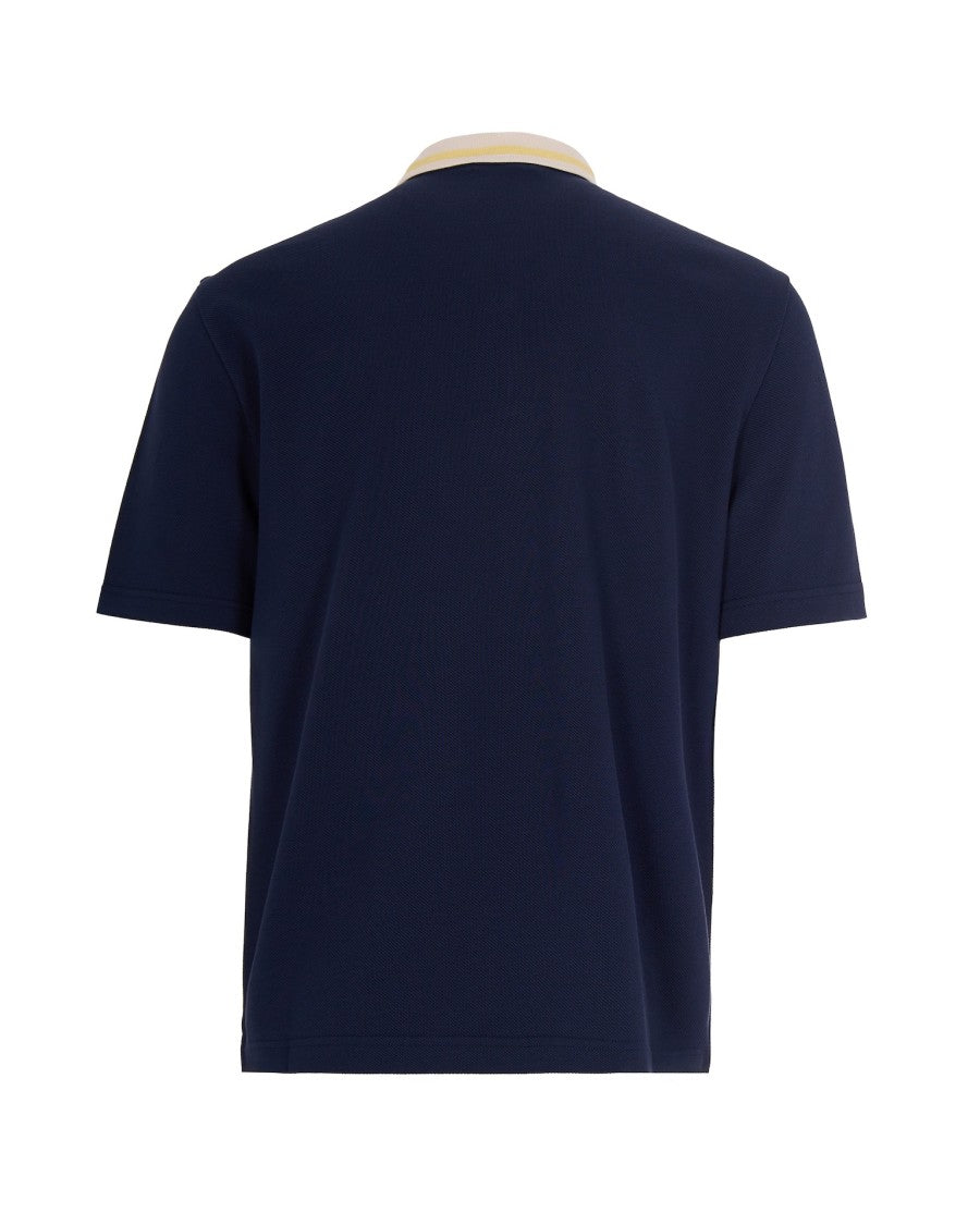 Marni Piqué Polo Shirt With Striped Collar