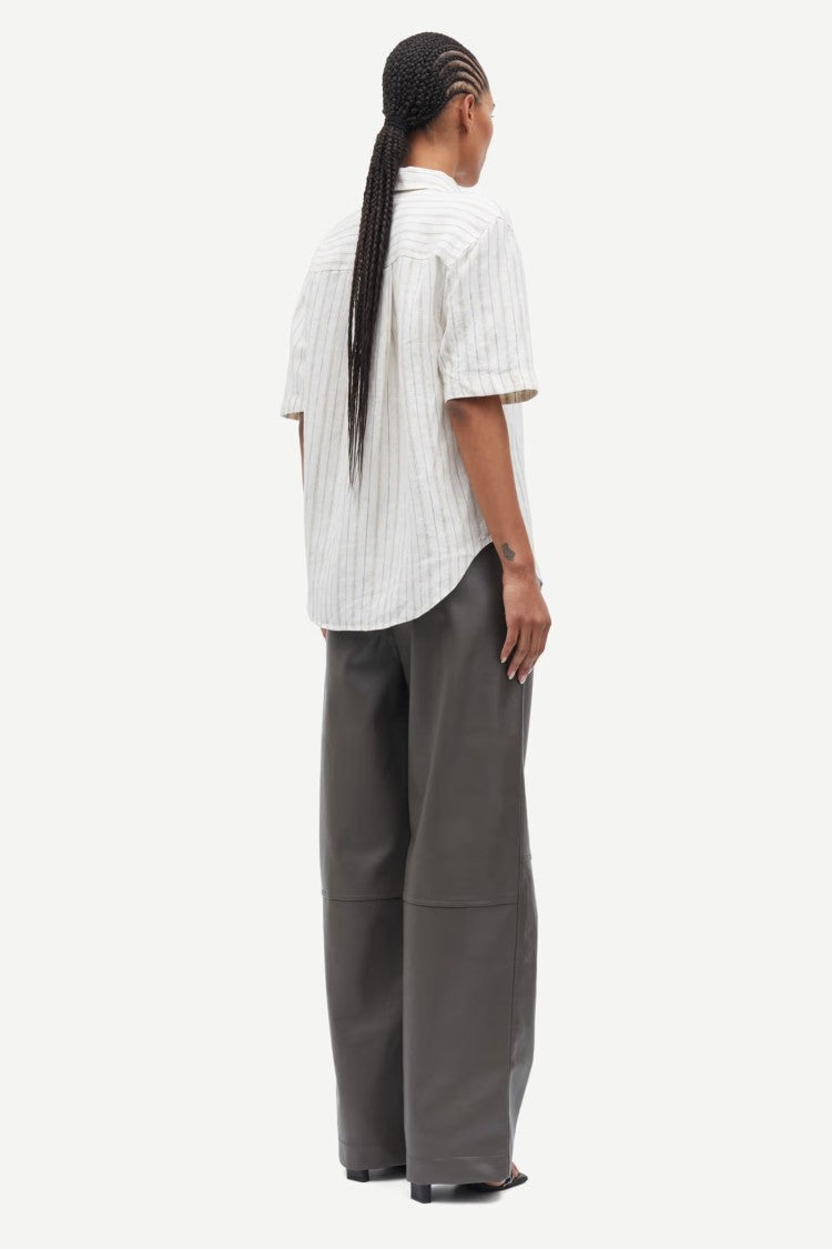 Samsoe Samsoe Loose Fit Grey Trousers With Elongated Leg