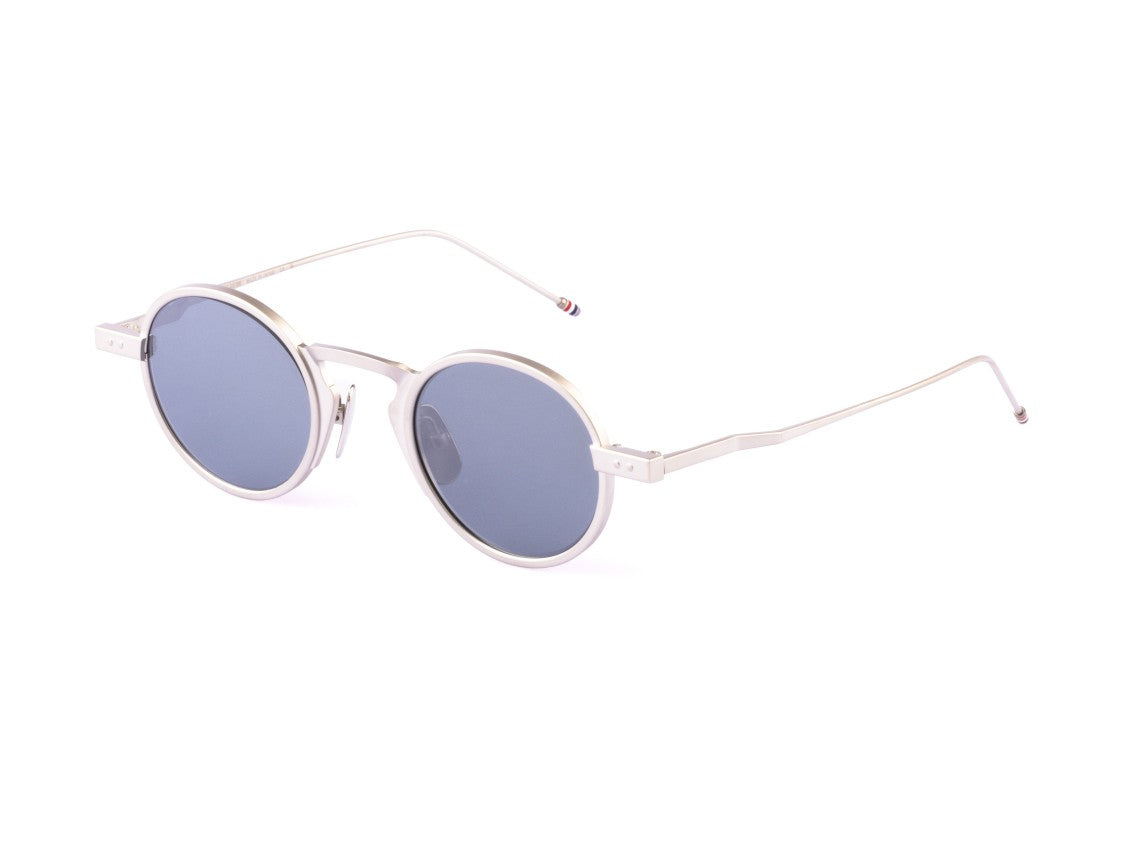 Thom Browne Ues931a Lightweight Reflective Round Titanium Sunglasses