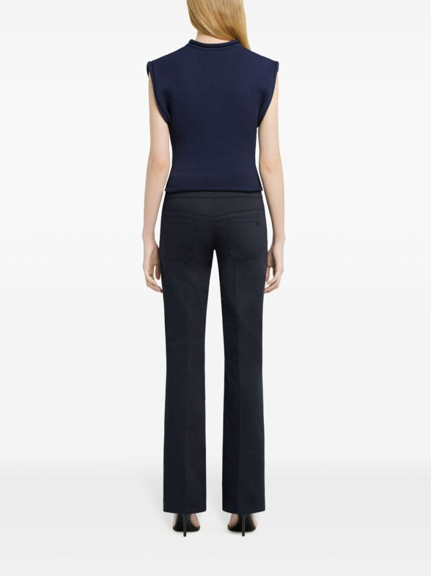 Courrèges Ribbed Blue T-Shirt