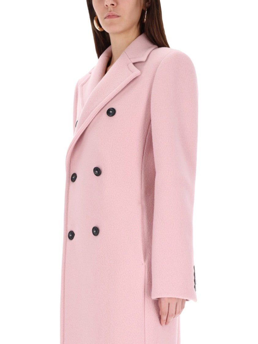 Sportmax Tailored Double-Breasted Virgin Wool Coat