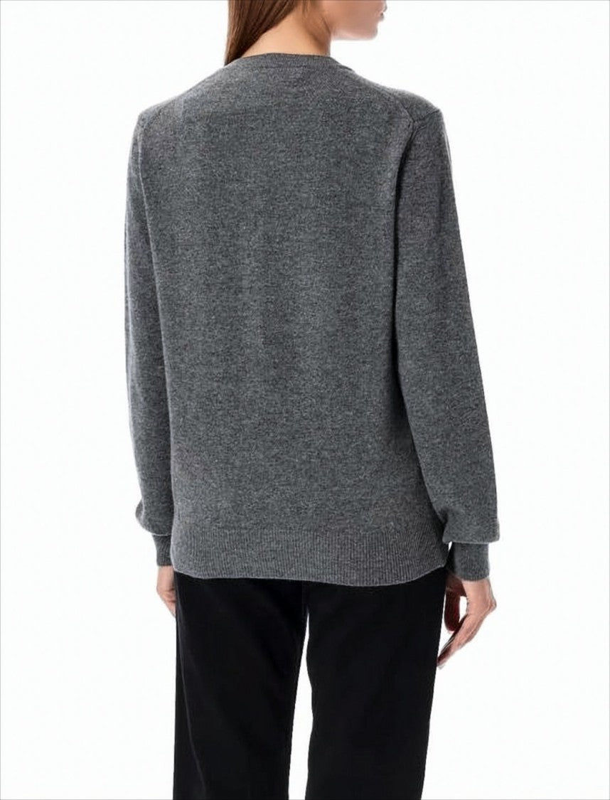 Comme Des Garçons Relaxed Fit Button-Up Cardigan With Iconic Heart Patch