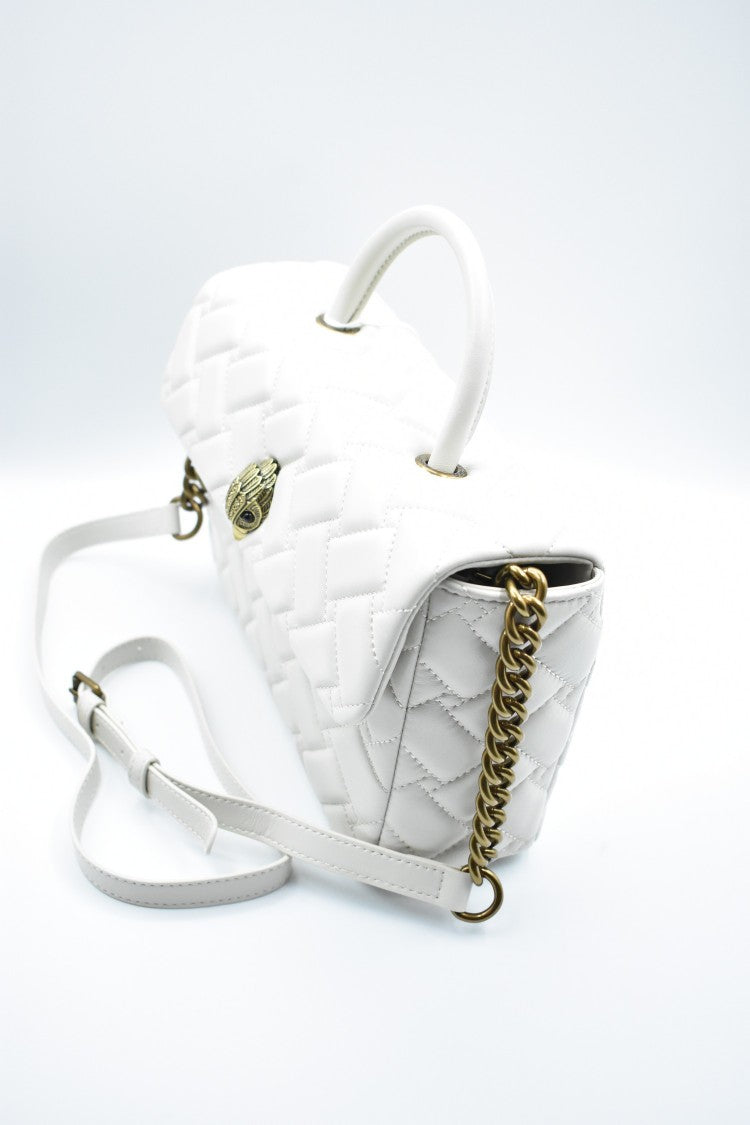 Kurt Geiger Quilted Bone Handbag With Versatile Carrying Options