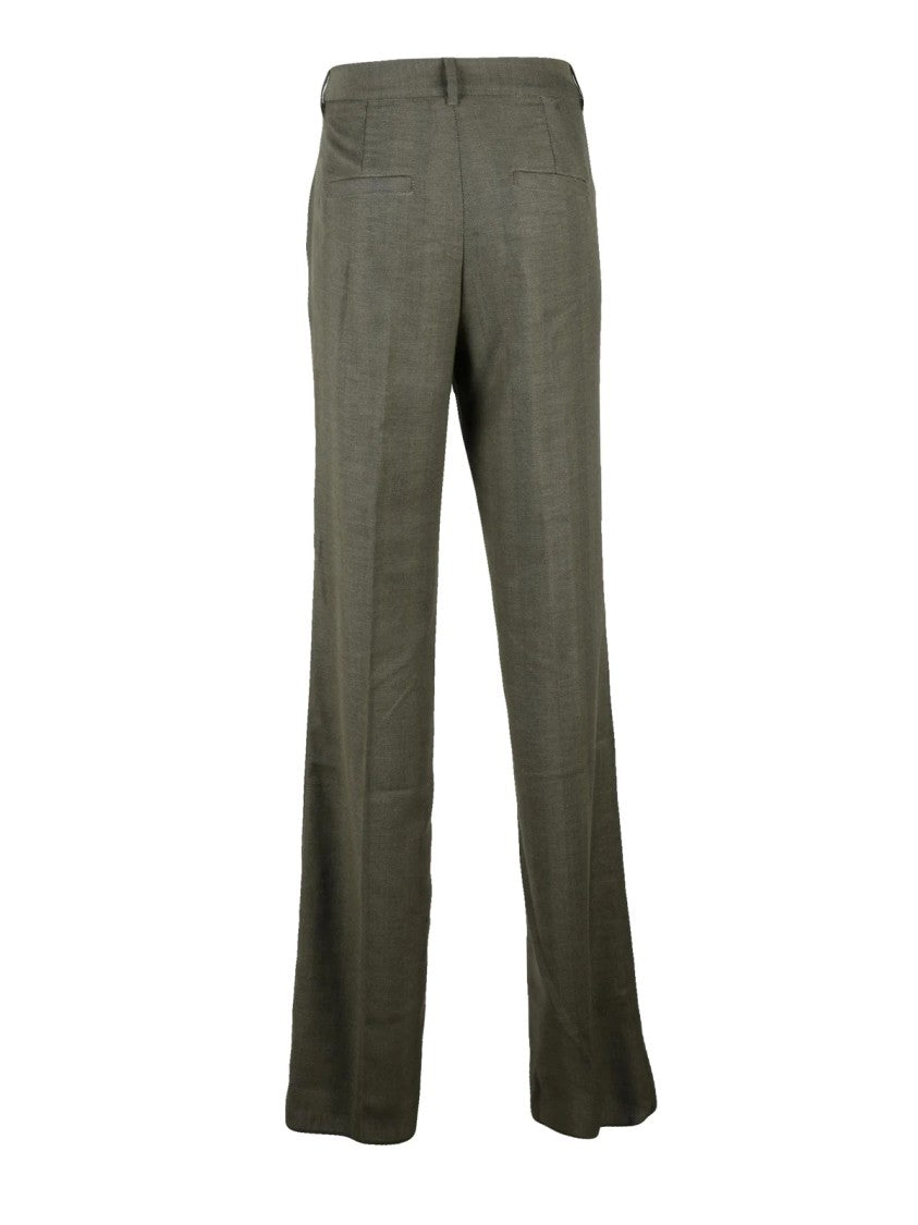 Marella Straight-Leg Virgin Wool Trousers With Tailored Fit