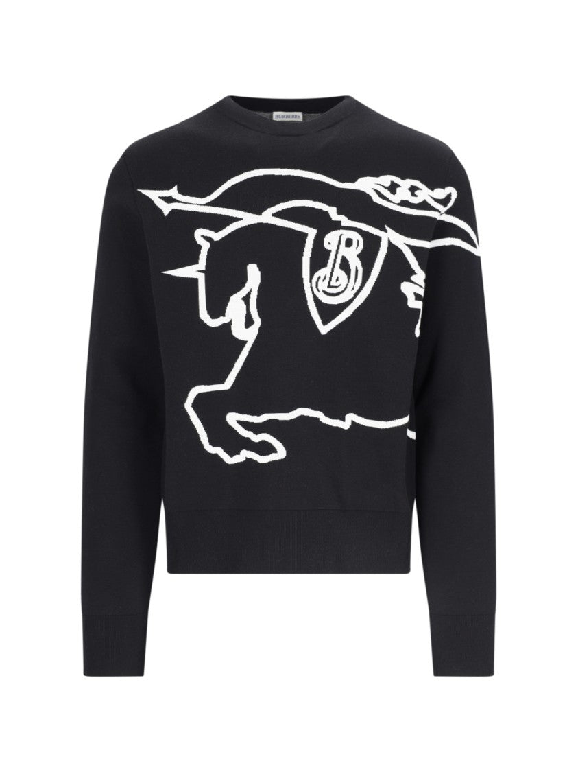Burberry Intarsia Logo Sweater – Black