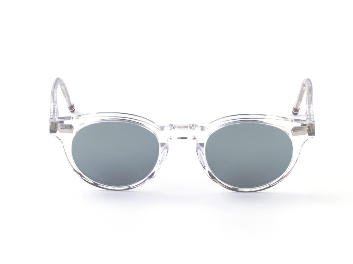 Thom Browne Grey Ues404a Transparent Round Acetate Sunglasses