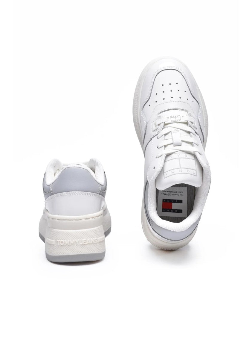 Tommy Jeans White Flatform Patent Sneakers