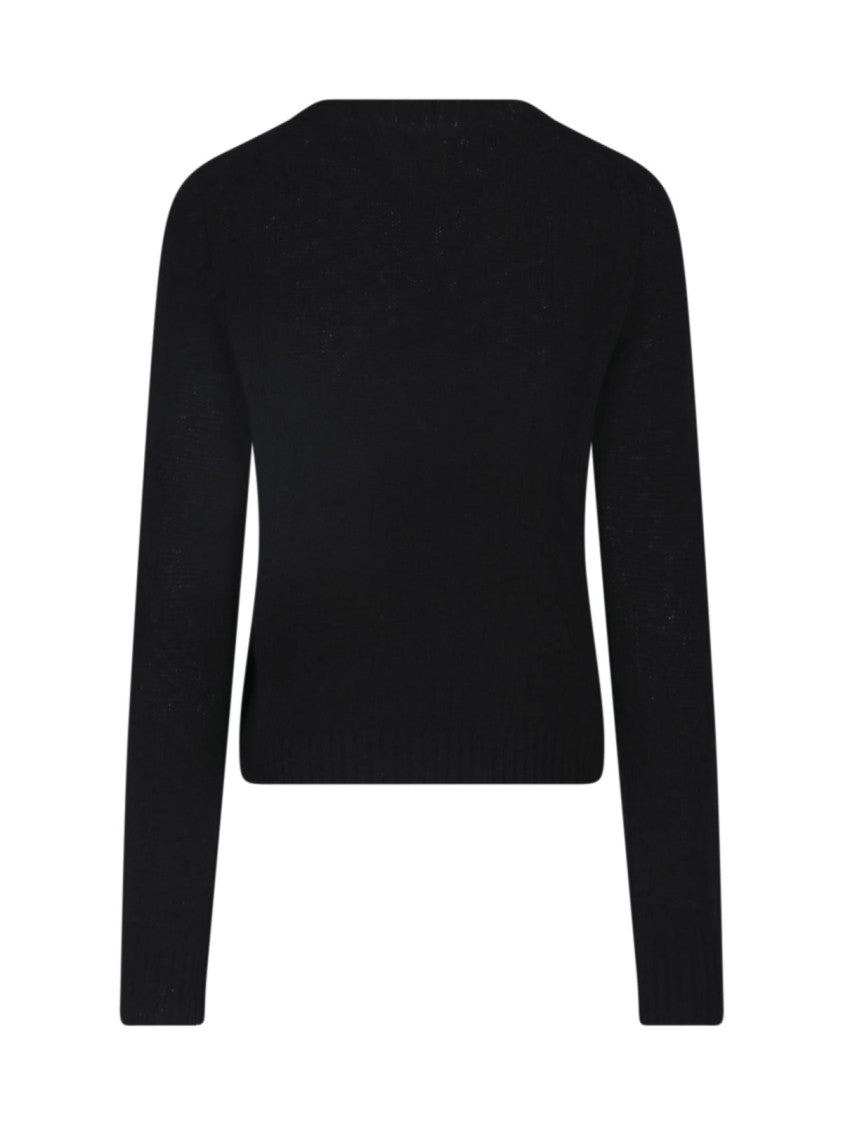 Lisa Yang Classic Crew Neck Ribbed Trim Knit Sweater