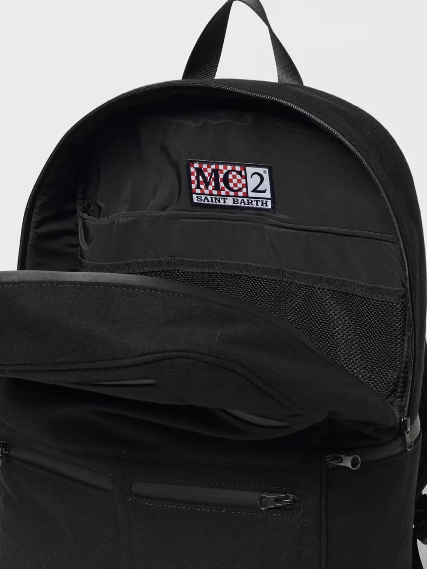 Mc2 Saint Barth Black Backpack With Multiple Compartments