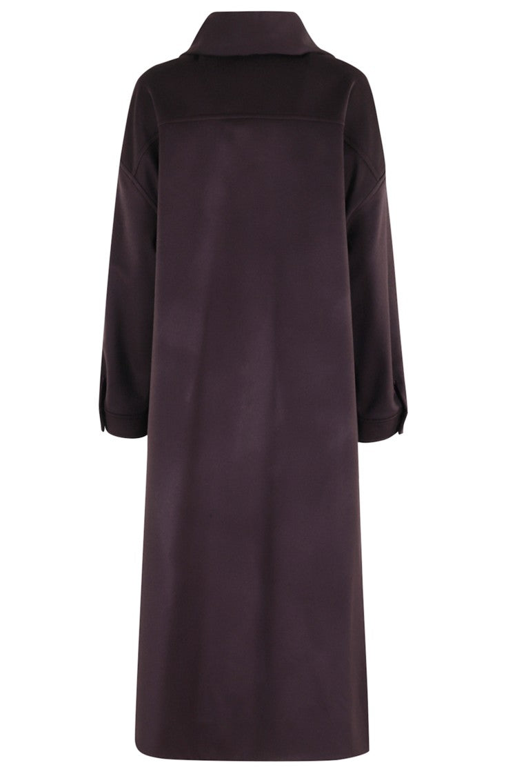 Federica Tosi Eggplant Cashmere Long Coat