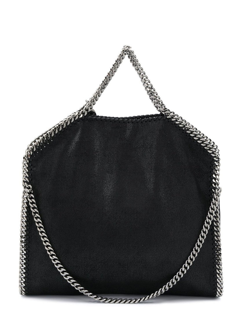 Stella Mccartney Black Silver Chain-Trimmed Shoulder Bag