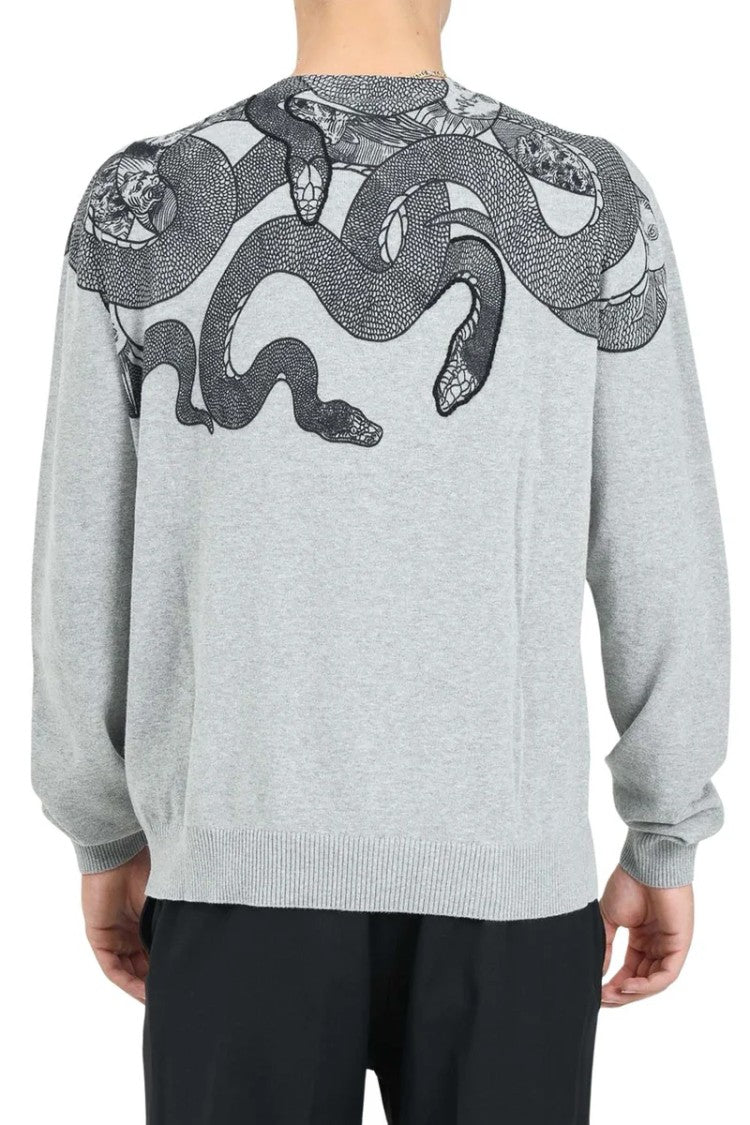 Just Cavalli Cotton Crewneck Pullover - Grey