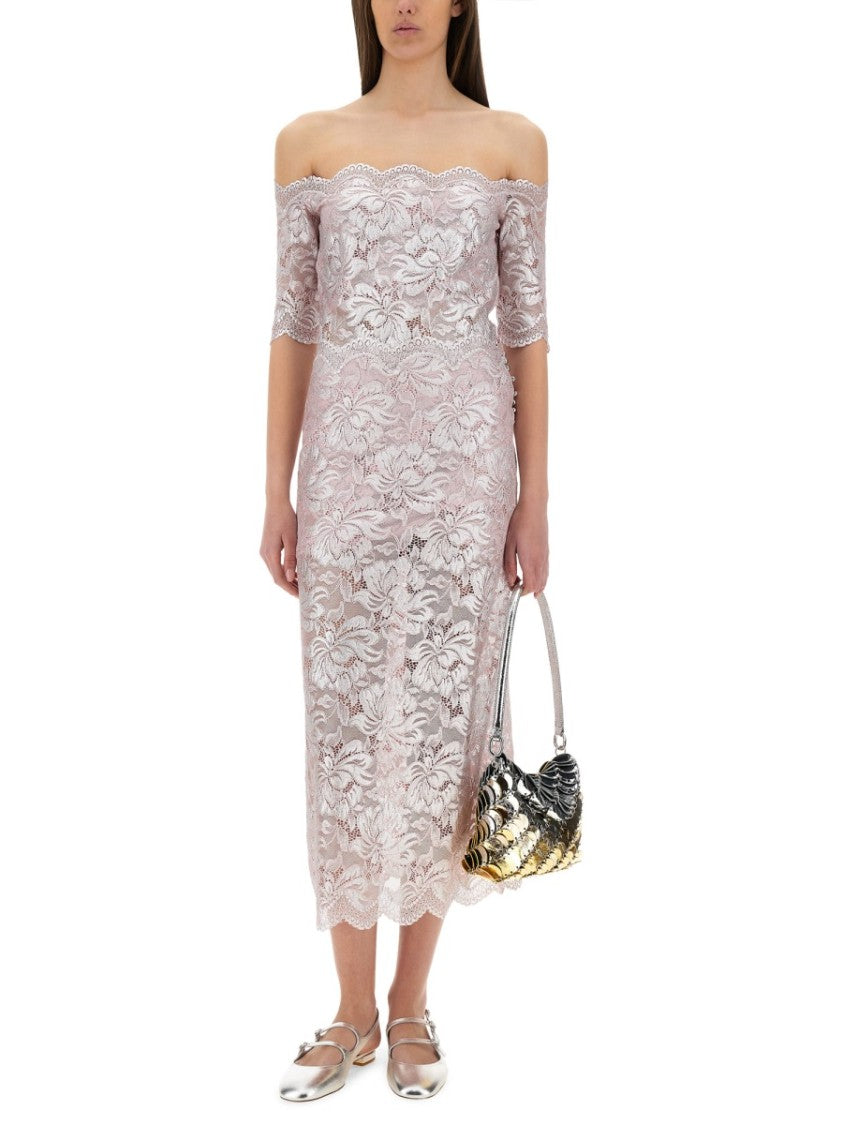 Rabanne Intricate Floral Lace Maxi Skirt With Scalloped Hem