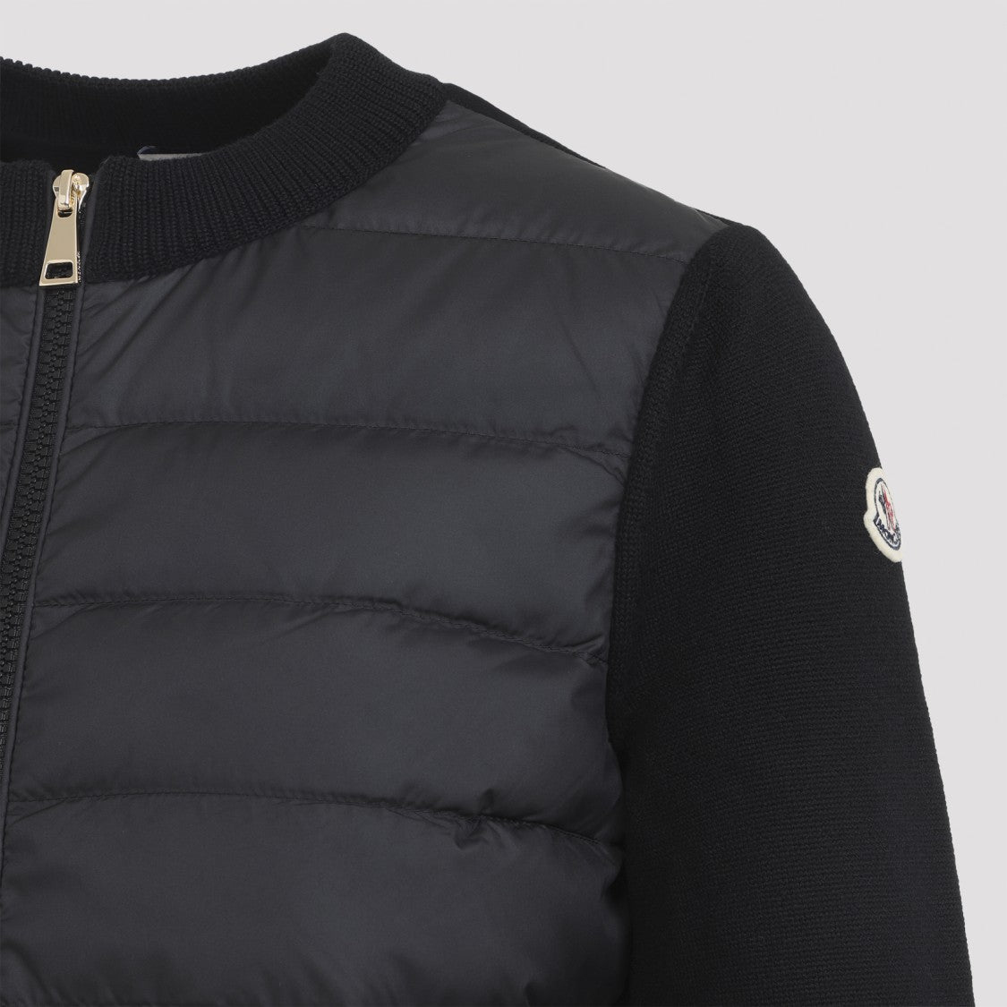 Moncler Black Virgin Wool Cardigan