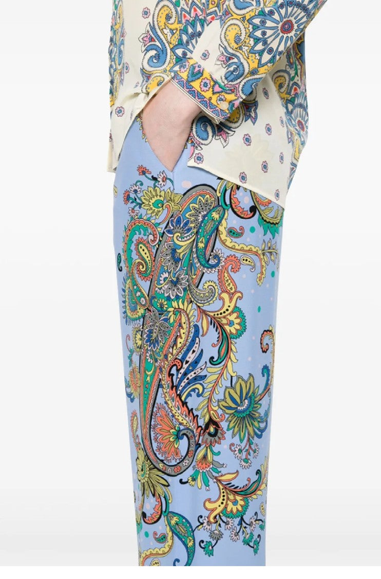 Etro Wide-Leg Trousers With Paisley Patterns