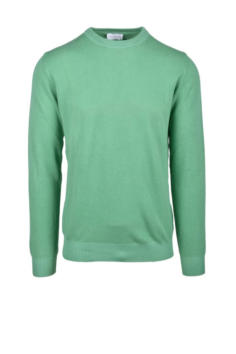 Terzo Fuso 1952 Mint Green Crewneck Cotton Sweater