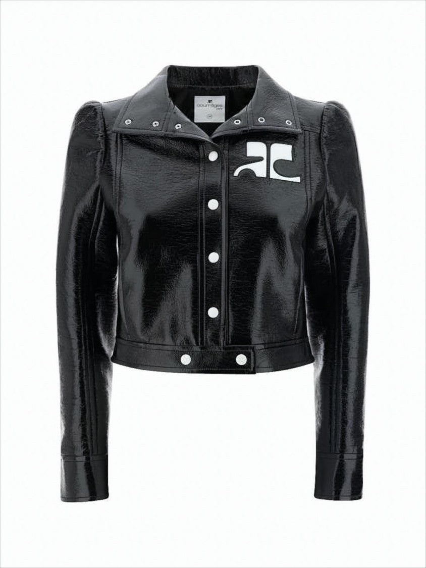 Courrèges Cropped Black Jacket With Structured Silhouette