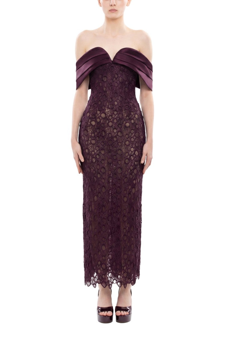 Saiid Kobeisy Midi Guipure Dress