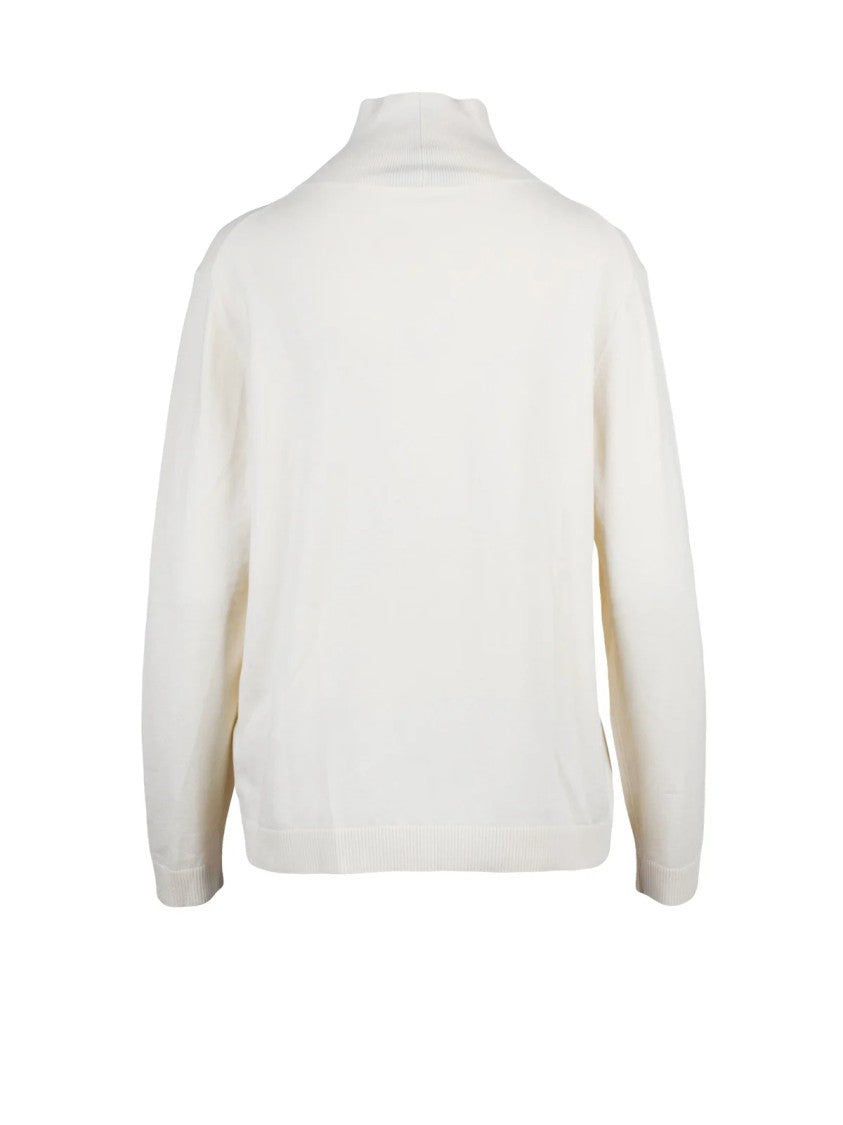 Max Mara Fitted Silk-Wool Blend Turtleneck Sweater With Ribbed Cuffs
