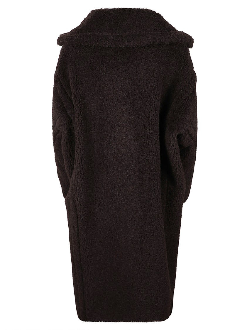 Max Mara Plush Oversized Coat With Teddy Fabric And Wide Lapel