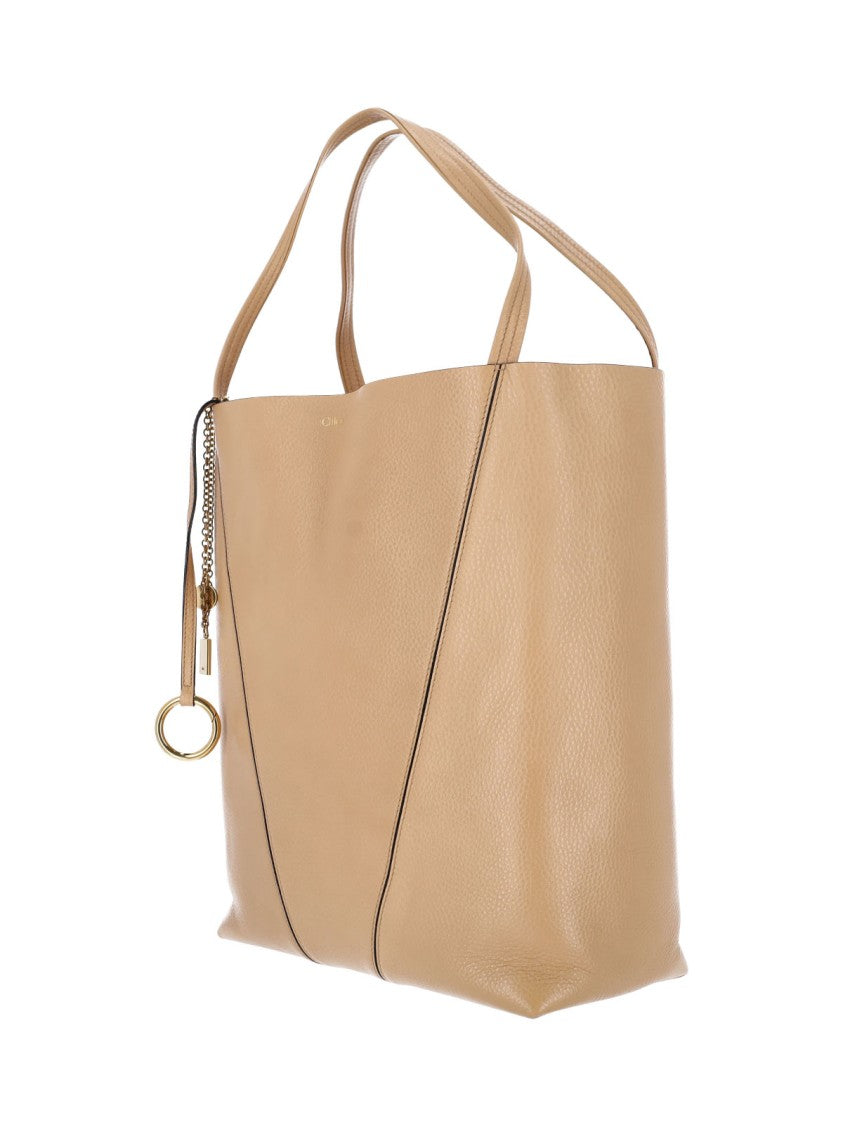 Chloé "Spin" Large Tote Bag – Beige