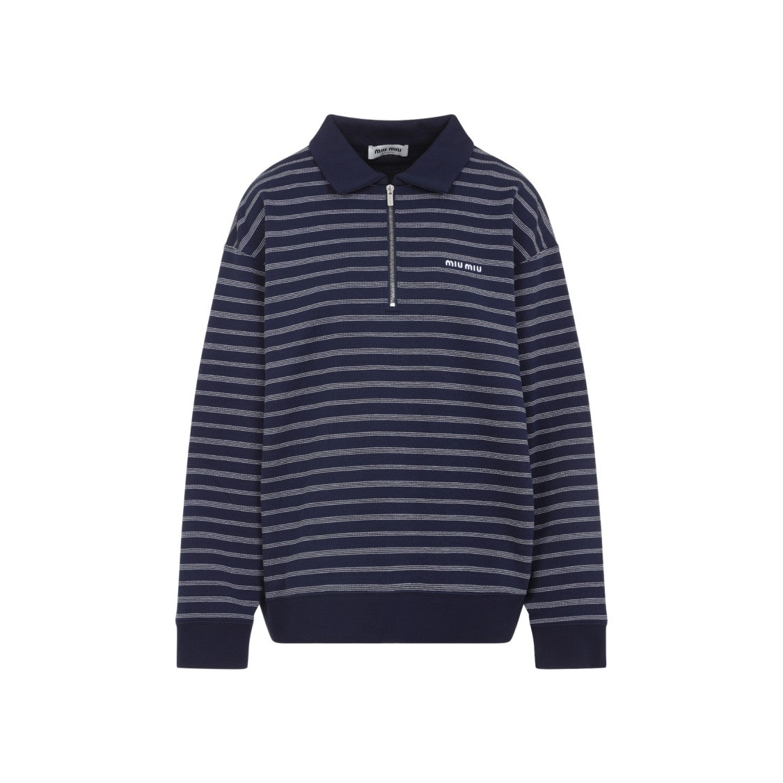 Miu Miu Half-Zip Pullover With Polo Collar