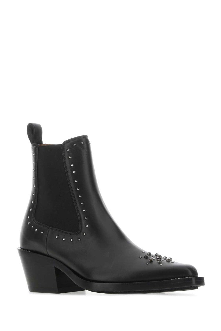 Chloé Black Leather Nellie Ankle Boots