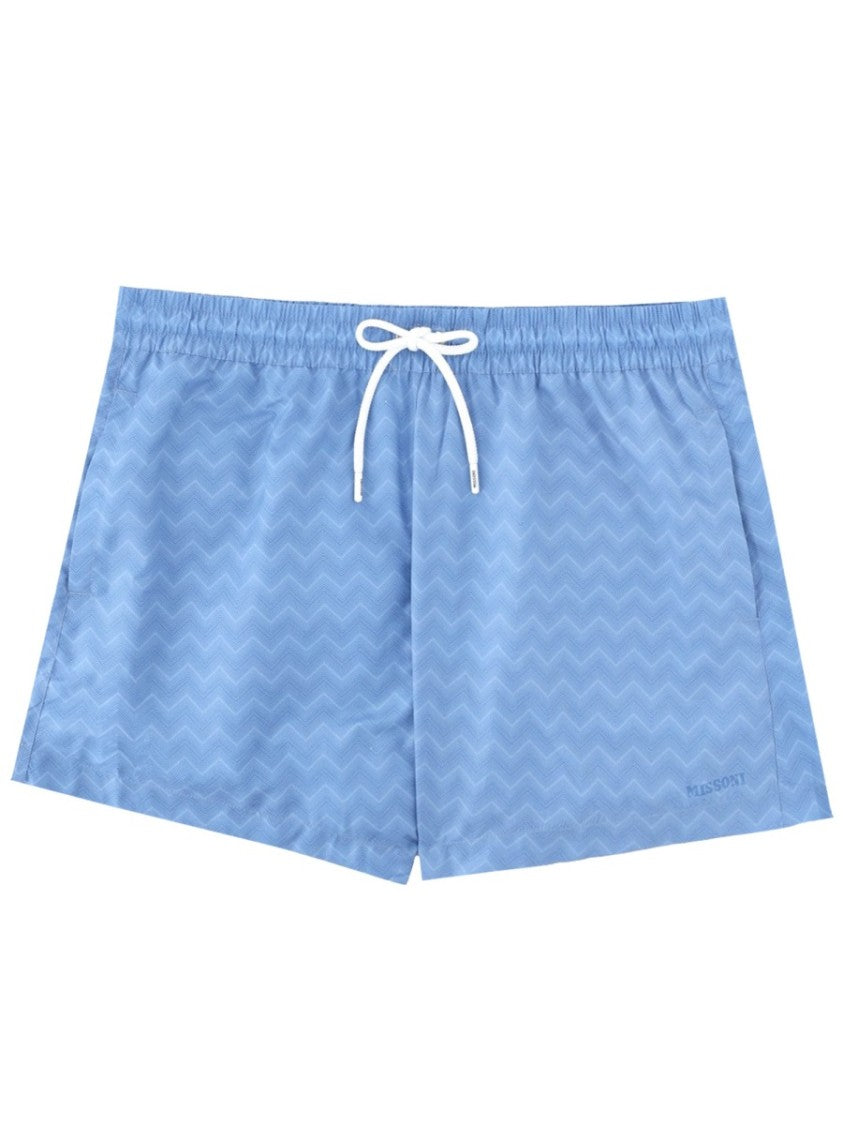 Missoni Swim Shorts With Zigzag Pattern And Adjustable Waistband