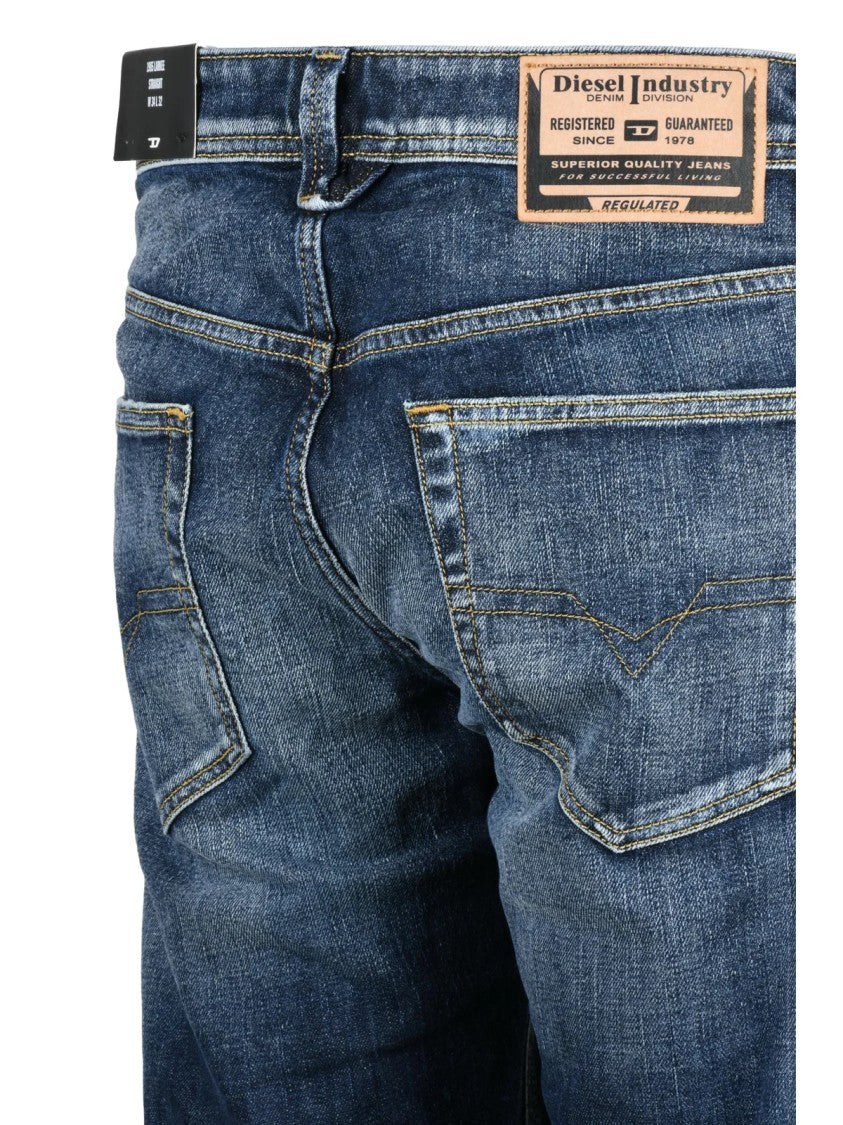 Diesel Blue Cotton-Blend Larkee Straight-Leg Jeans