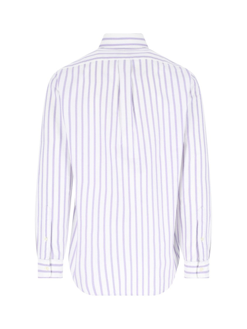 Polo Ralph Lauren White/Purple Striped Button-Down Shirt