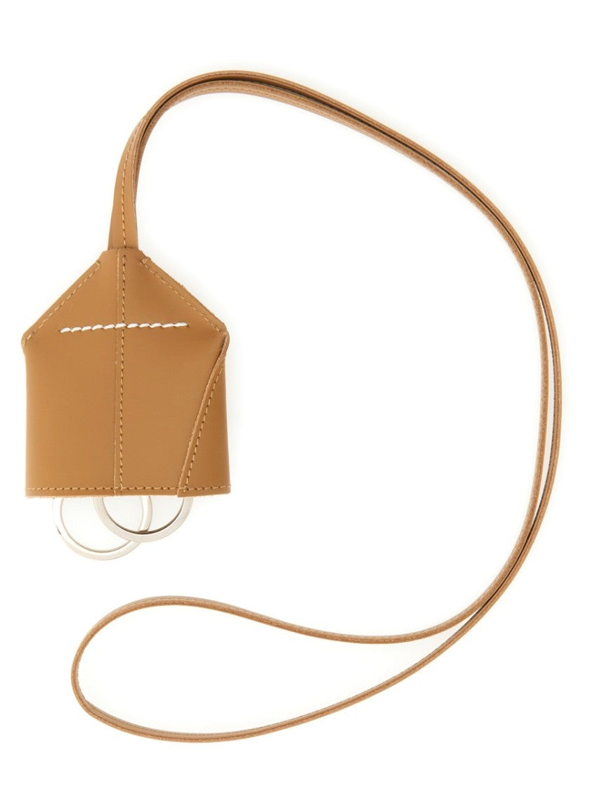 Mm6 By Maison Margiela Brown Leather Keychain