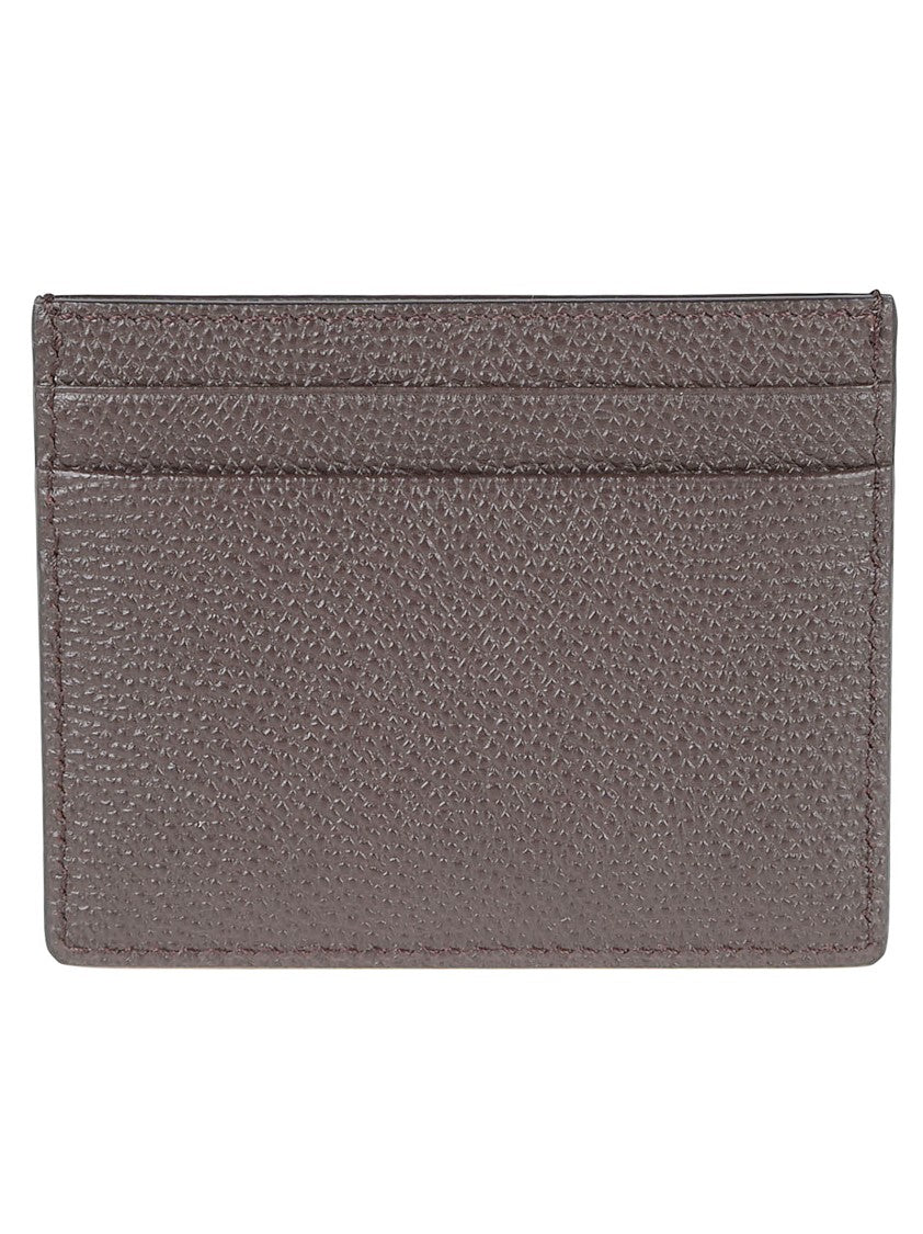 Valentino Garavani Brown Leather V-Logo Flat Wallet