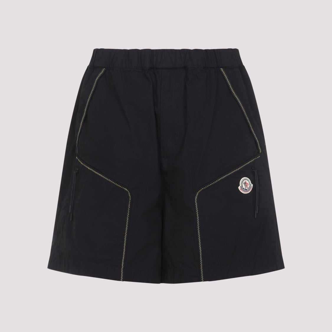 Moncler Relaxed-Fit Black Cotton Bermudas
