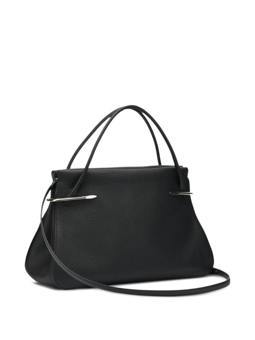 Givenchy Black Textured Silver Accents Silk Bag